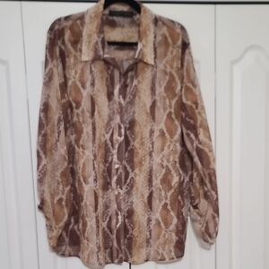 House Of Harlow (Revolve) Sheer Snakeskin Blouse Size L